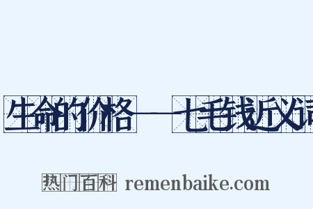 生命的价格－－七毛钱近义词是什么意思的图片